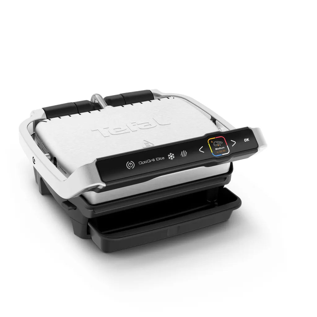 Tefal GC750D16 Optigrill Elite Kontaktgrill, silber/schwarz