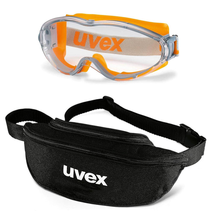 uvex Vollsichtbrille ultrasonic 9302 mit Textil-Etui - verschiedene Ausführungen - Farbe:orange-grau / klar